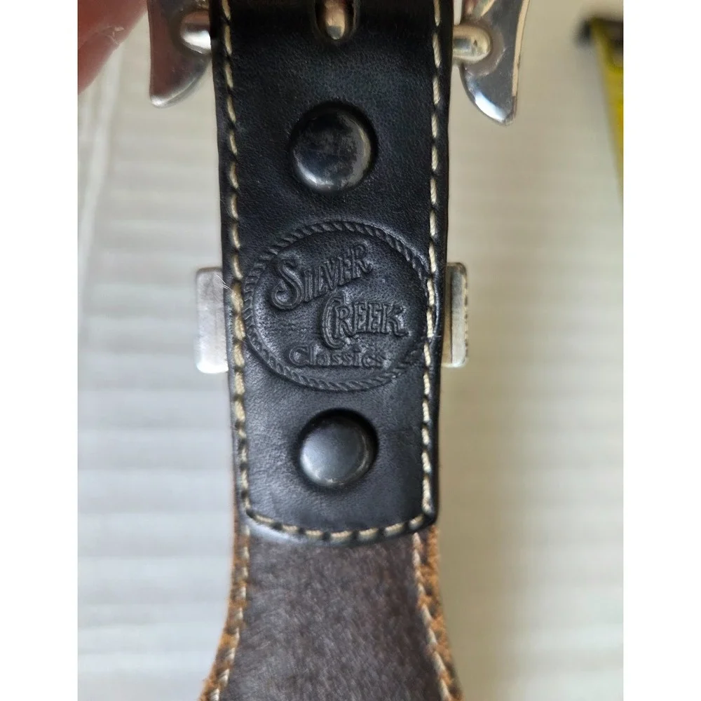 Silver Creek Classics Belt Leather Buffalo Nickel Western 53509 Mens Size 32